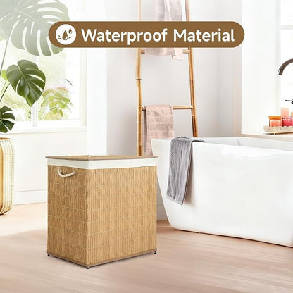 Laundry Hamper with Lid, 39.6 Gallon Large Laundry Basket 2 Removable Liner Bags - Image 2