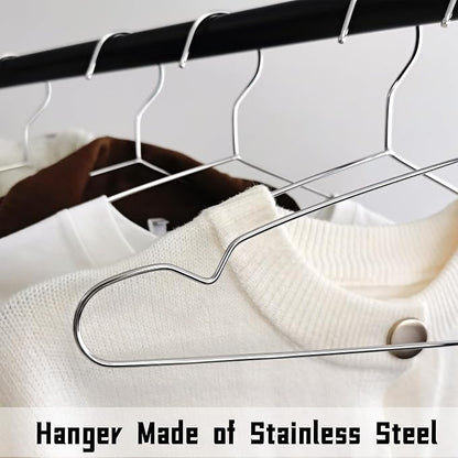 Wire Hangers 40 Pack, Heavy Duty, Space Saving, Stainless Steel, 16.5inches - Image 2