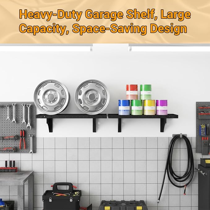 2 Pack Garage Wall Shelf, 1X2 Ft Heavy Duty Shelving, - Image 6