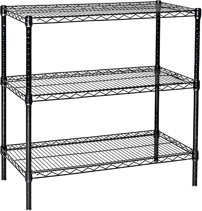 Omega 12" Deep x 48" Wide x 36" High 3 Tier Black Starter Shelving Unit by OmegaProductsCorporation