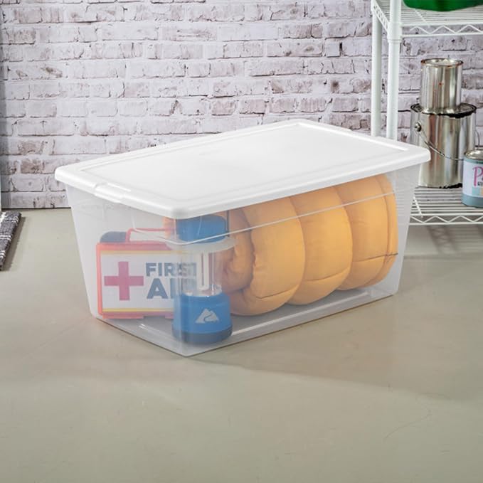 Sterilite 8-Pack 90 Quart Storage Box, Stackable Clear Plastic Bins - Image 7