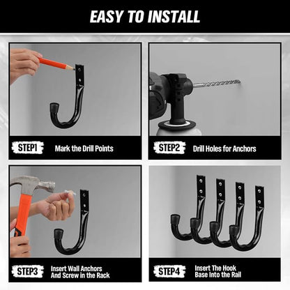 Heavy Duty Garage Storage Hooks, 6-piece Bike Hooks - Image 6
