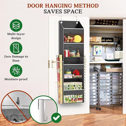 Over Door Wrapping Paper Organizer Storage - Image 3