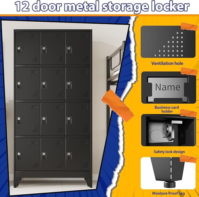 PAOFIN Metal Storage Lockers for Employees - Image 4