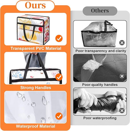 SpaceTrove Clear Clothes Storage Bags, 4 Pack Closet Organizers and Under Bed - Image 5