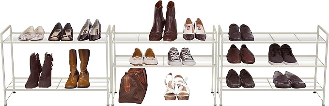 Simple Houseware 3-Tier Stackable Shoes Rack Storage Shelf - Image 4