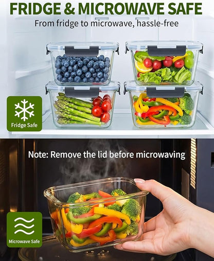 2 Pack 88oz/11 Cups Large Glass Storage Containers - Image 3