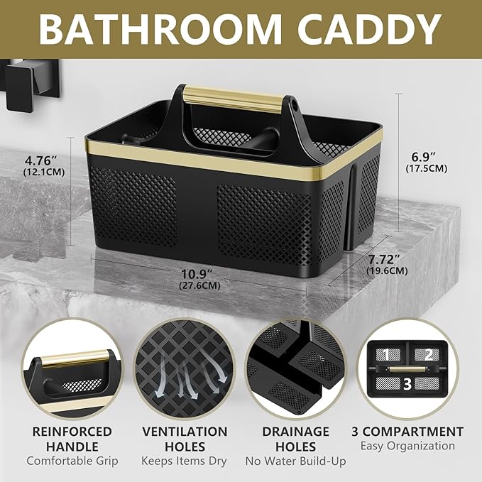 Shower Caddy Dorm Men: Plastic Bathroom Caddy Organizer - Image 2