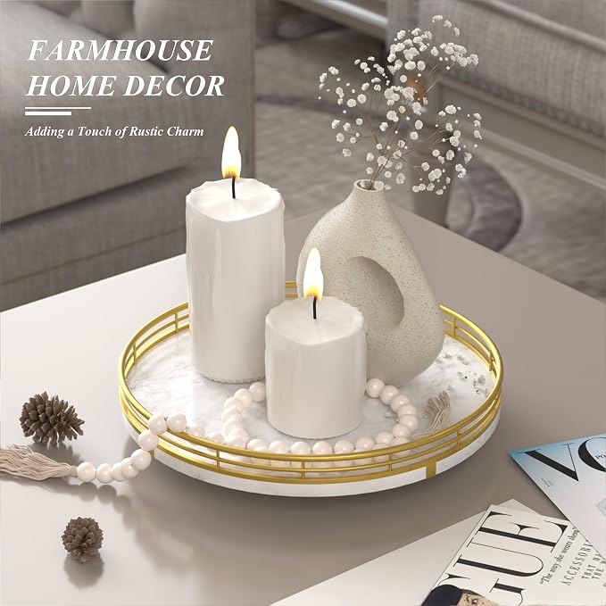 White Marble Lazy Susan Turntable - Image 3