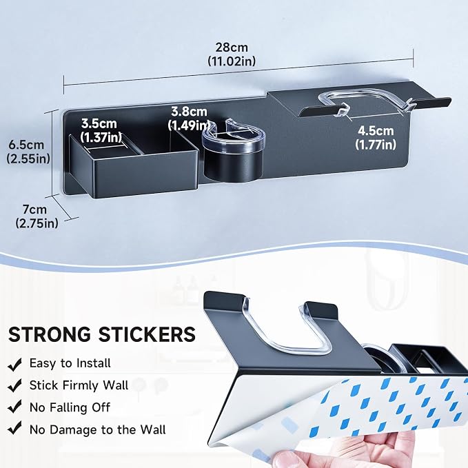 Hair Dryer Holder Wall Mount Curling Iron Holder Flat Iron Holder, Blow Dryer - Image 9