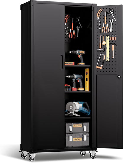 Rolling Tool Cabinet with Pegboard, Tool Room, Assembly Required by VIYET