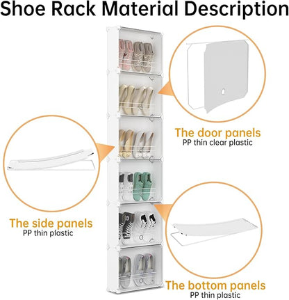MAGINELS 6-Tier Slim Shoe Storage, Narrow Shoes Rack, Hidden Closet Organizer - Image 7