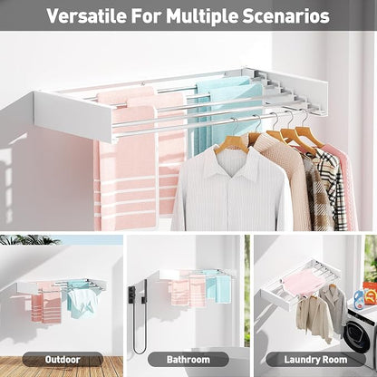 Wall Mounted Clothes Drying Rack, Extending Laundry Rack, Wall Mount Laundry - Image 3