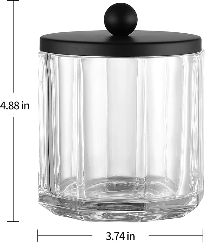 Clear Transparent Apothecary Octagional Shaped Glass Canister Jar - Image 2