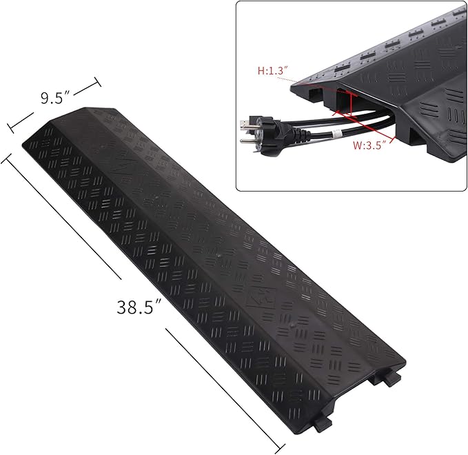 Medium 1 Piece - Floor Cord Cover Cord Protector Drop Over Drop Trak Cable Ramp - Image 2