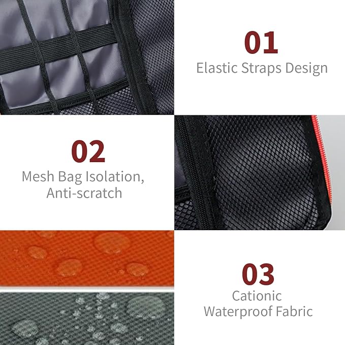 Lcsmaokin Electronics Travel Organizer, Portable Waterproof Electronic Travel - Image 3