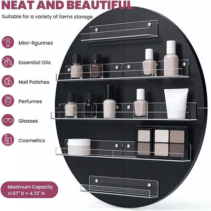 Wall Mount Nail Polish Organizer, Wood Nail Polish Rack w/Acrylic Barrier - Image 4