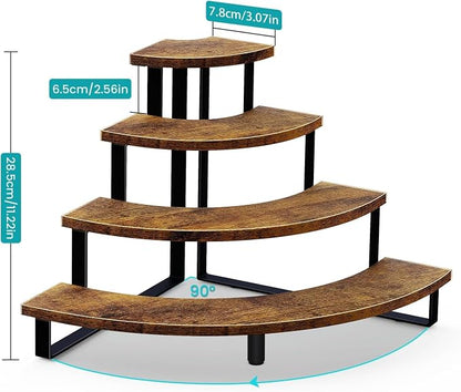 ELITEROO Tiered Display Stand, Wooden Display Risers, 4 Tier Display Shelf - Image 8