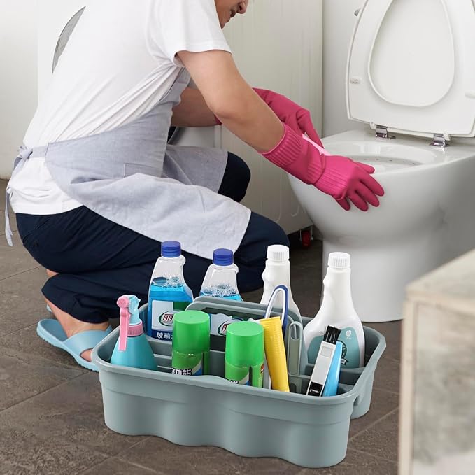 6-Pack Plastic Shower Caddy Tote, Portable Storage Caddy Basket Organizer - Image 6