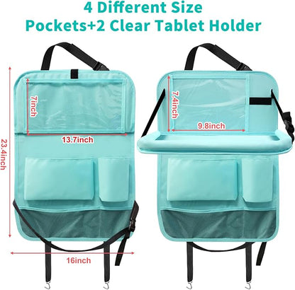 Car Backseat Organizer with Tray, Seat Back Table Holder with 6 Storage Pockets - Image 6