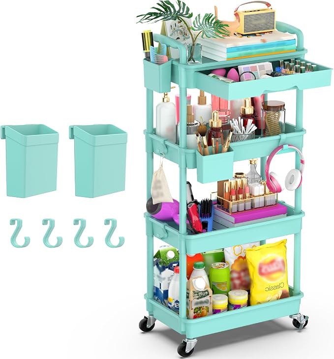 Goovilla 4 Tier Rolling Utility Cart Organizer by Goovilla