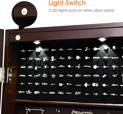 Giantex Jewelry Armoire Wall Door Mounted, Lockable Jewelry Cabinet - Image 4