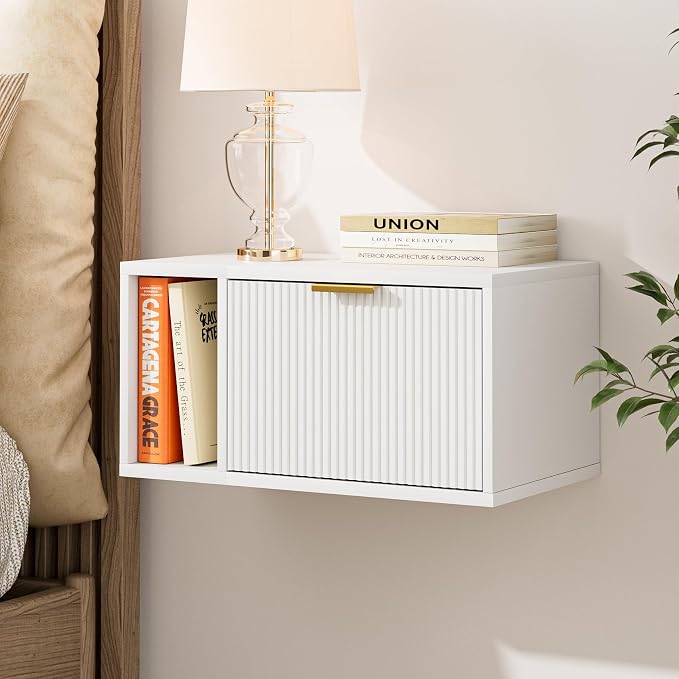 Masupu Floating Nightstand, Wall Mounted Floating Bedside Table by Masupu