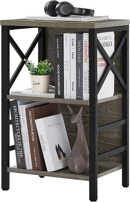 Small Bookcase, 3 Tier Industrial Bookshelf by MNEETRUNG