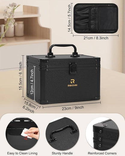 Relavel Travel Makeup Bag With LED Mirror, Makeup Bag With 3-Mode Light Up - Image 2