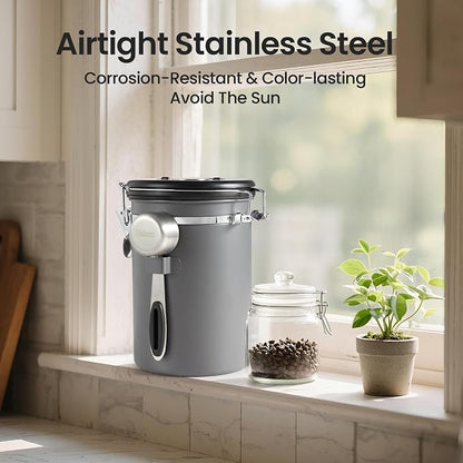 Veken Coffee Canister, Airtight Stainless Steel Kitchen Food Storage Container - Image 5