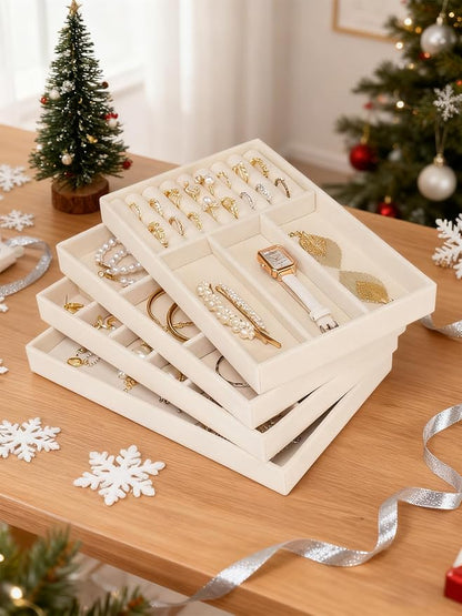 Cirhy Velvet Jewelry Drawer Organizer Trays – Stackable Jewelry Trays - Image 2