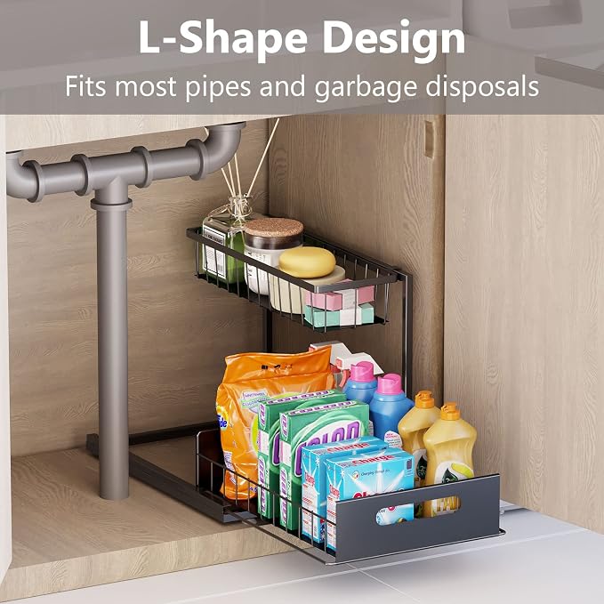Ceetug Slide Out Under Sink Organizers and Storage, 1 Pack | 2 Tier, Sturdy - Image 2