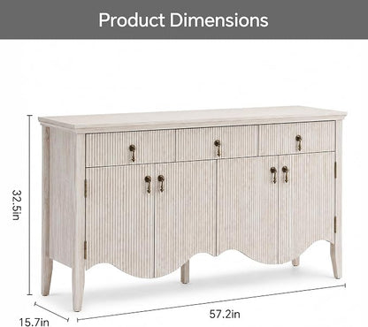 FUSUNBAO 57" Fluted Sideboard Buffet - Image 2