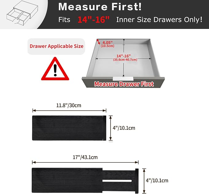 Utoplike Bamboo Dresser Drawer Dividers, Spring Loaded, Works in Kitchen - Image 3