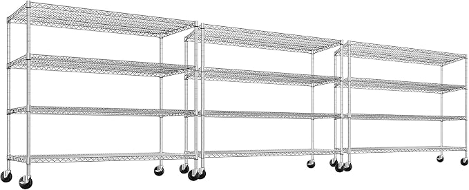 REIBII 55.5''W Storage Shelves 2500LBS Wire Shelving Unit by REIBII