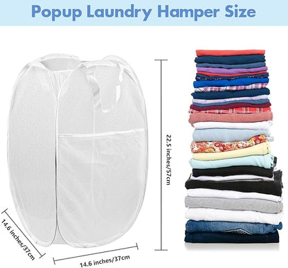 DUCOO Pop Up Laundry Hamper, 70L Collapsible Mesh Laundry Basket - Image 2