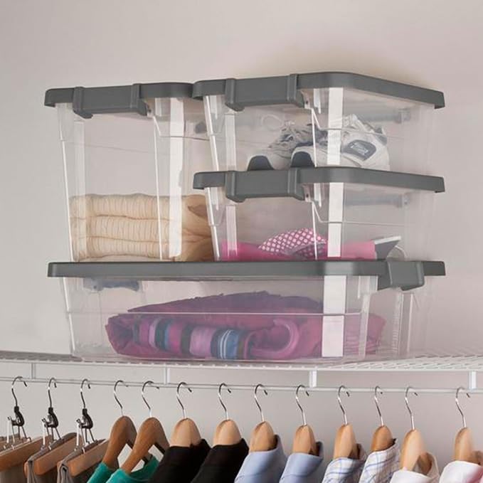Sterilite 6-Pack Modular Stacker Box, Durable Clear Plastic Storage Bins - Image 8