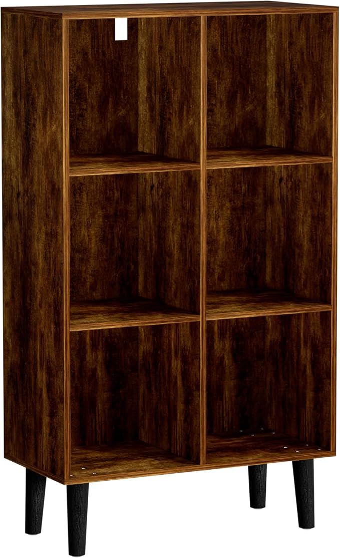 6 Cube Bookcase, Wooden Book Shelf Cube Storage Organizer - Image 6