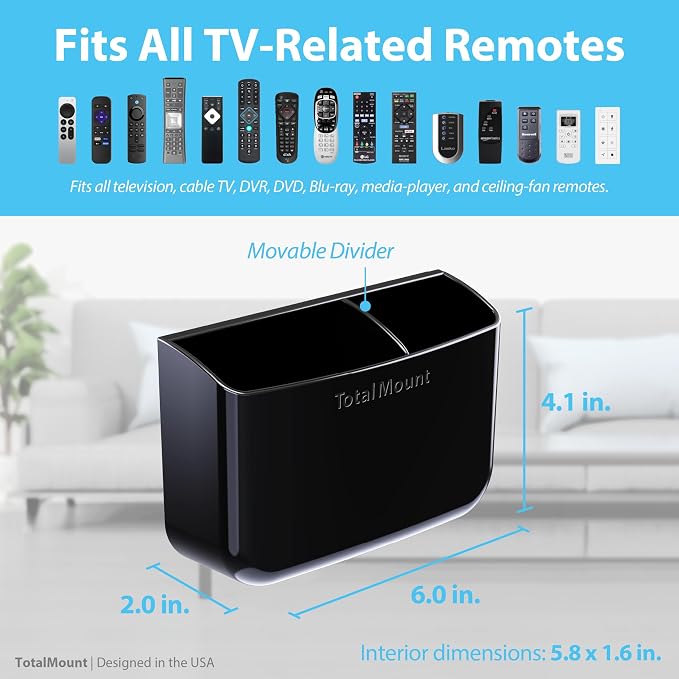 TotalMount Hole-Free Remote Holder – Eliminates Need to Drill Holes in Your Wall - Image 3