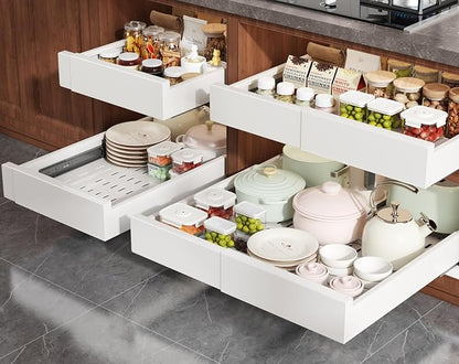 4 Pack Pull Out Cabinet Organizer Expandable Width and Depth, Slide Out Drawers by Seinloes