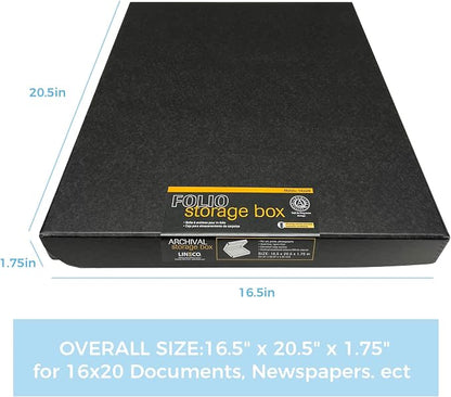 Lineco Clamshell Archival Storage Box, 16.5x20.5x1.75 In, Organize and Store - Image 2