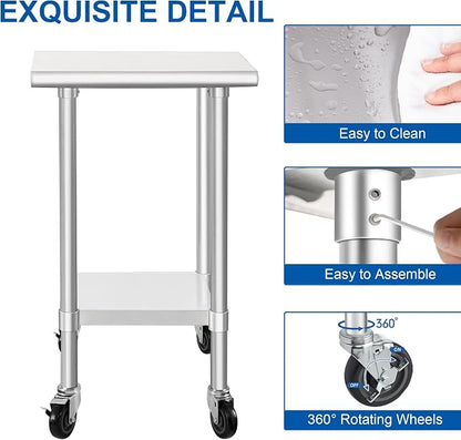 HARDURA Stainless Steel Commercial Table Prep & Work Table - Image 6