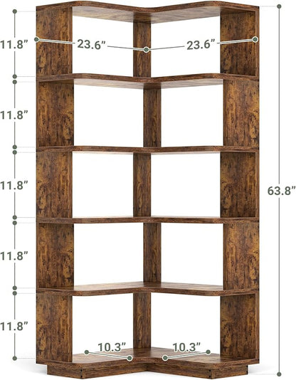 Armocity Corner Book Shelf, 6-Shelf L Shaped Corner Bookshelf - Image 3