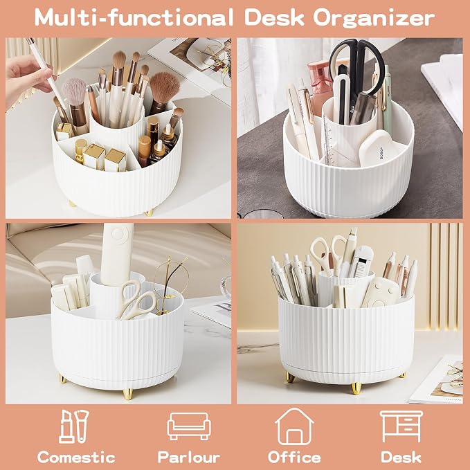 360° Rotate Makeup Brush Holder Organizer, Makeup Organizers Countertop - Image 3