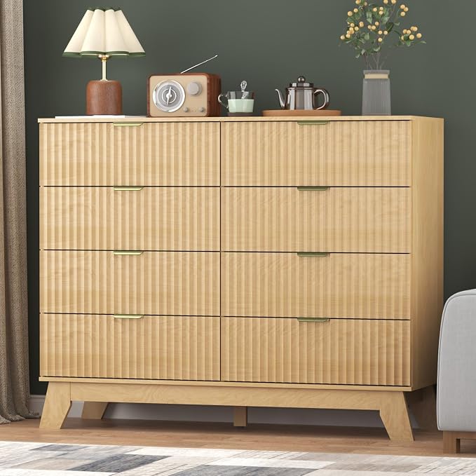 Fluted Dresser for Bedroom, 8 Drawer Dresser for Closet Organizer and Storage - Image 5