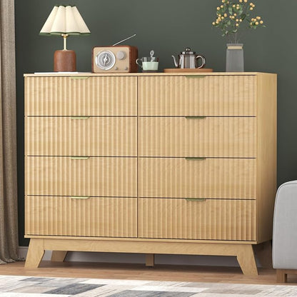 Fluted Dresser for Bedroom, 8 Drawer Dresser for Closet Organizer and Storage - Image 5