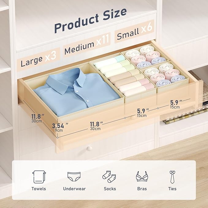 DIMJ Drawer Organizer Clothes - Image 2
