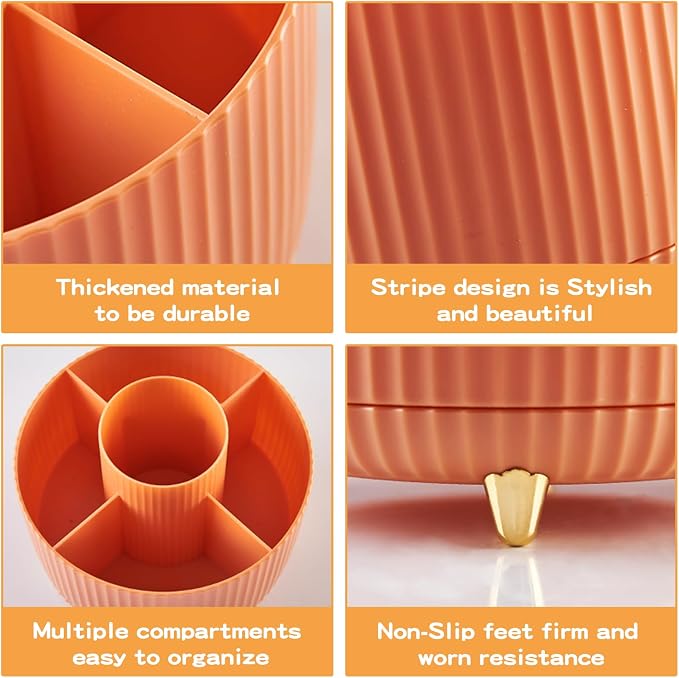 360° Rotate Makeup Brush Holder Organizer, Makeup Organizers Countertop - Image 4