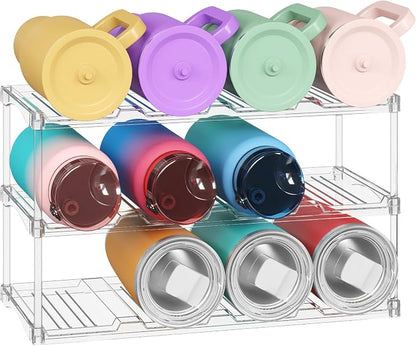 Lifewit Stackable Water Bottle Storage Organizer, Plastic Large Compartment by Lifewit