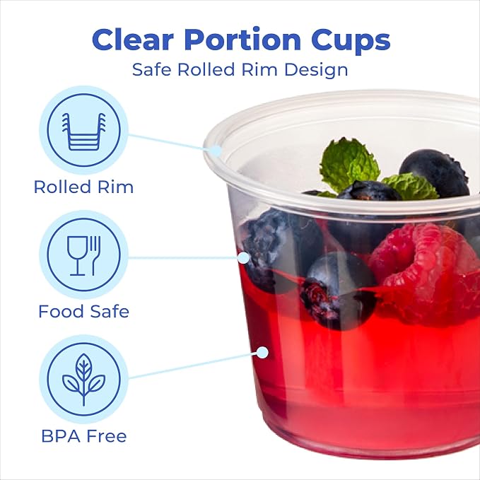 Fit Meal Prep 250 Pack 3.25 oz BPA Free Condiment Cups No Lids, Disposable - Image 5